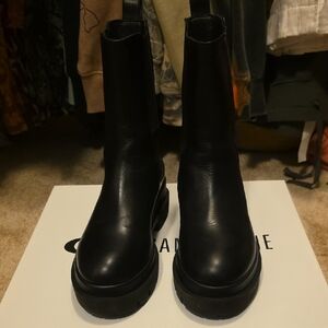 Black Leather Women's Boots